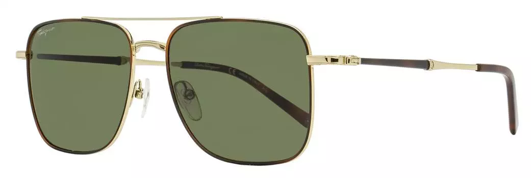 Мужские квадратные солнцезащитные очки Ferragamo SF266S 723 золото/черепаха 56 мм Salvatore Ferragamo