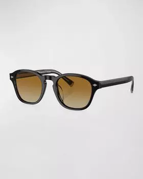 Мужские квадратные солнцезащитные очки из ацетата Brunello Cucinelli, цвет Black