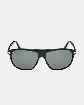 Мужские квадратные солнцезащитные очки из ацетата черного цвета с поляризованными линзами Tom Ford, черный