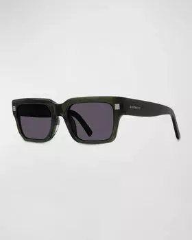 Мужские квадратные солнцезащитные очки из ацетата GV Day Givenchy, цвет Shiny Dark Green