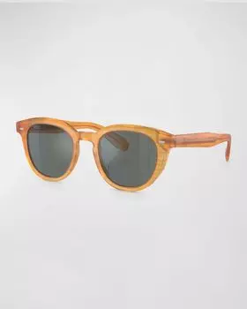 Мужские квадратные солнцезащитные очки из ацетата N.05 Oliver Peoples, цвет Gold
