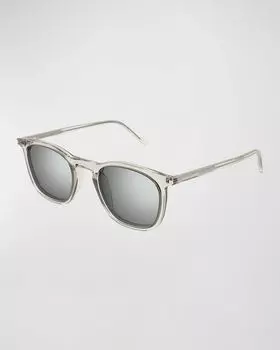Мужские квадратные солнцезащитные очки из ацетата SL 623 Saint Laurent, цвет 004 Beige