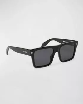 Мужские квадратные солнцезащитные очки Lawton из ацетата Off-White, цвет 1007 Black Dark Grey