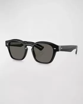 Мужские квадратные солнцезащитные очки Maysen из ацетата Oliver Peoples, цвет Black