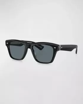 Мужские квадратные солнцезащитные очки Oliver Sixties Sun из ацетата Oliver Peoples, цвет Black