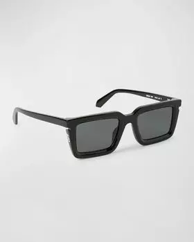 Мужские квадратные солнцезащитные очки Tucson из ацетата Off-White, цвет 1007 Black Dark Grey