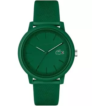 Мужские кварцевые аналоговые зеленые силиконовые часы Lacoste 12.12, зеленый
