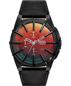 Мужские кварцевые часы Diesel с рамкой 44 мм, черный