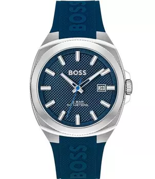 Мужские кварцевые часы Hugo Boss Walker с синим силиконовым ремешком, синий