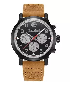 Мужские кварцевые часы Pancher с ремешком из натуральной кожи пшеницы, 46 мм Timberland, бежевый