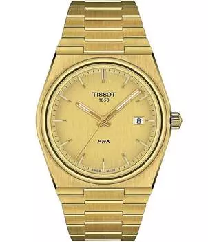 Мужские кварцевые часы Tissot Prx с золотым браслетом из нержавеющей стали, золотой
