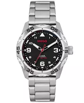 Мужские кварцевые часы Trek из нержавеющей стали 42 мм HUGO