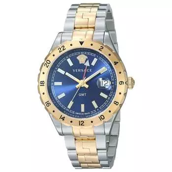 Мужские кварцевые часы Versace Hellenyium 42 мм, цвет silver and rose gold