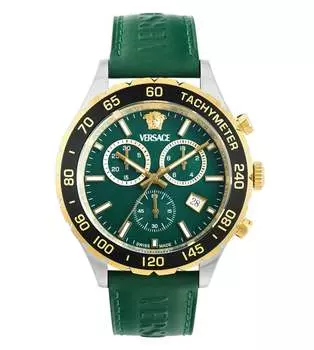 Мужские кварцевые часы Versace Hellenyium 43 мм, зеленый