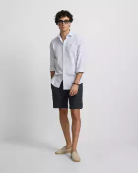 Мужские льняные бермуды casual Silbon, темно-синий