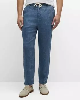 Мужские льняные брюки Mercer с завязками Rails, цвет Blue Mirage