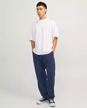 Мужские льняные брюки на шнуровке Jack & Jones, темно-синий