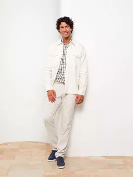 Мужские льняные брюки Slim Fit LCWAIKIKI Classic