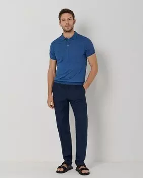 Мужские льняные брюки стандартного кроя со складками Roberto Verino, индиго