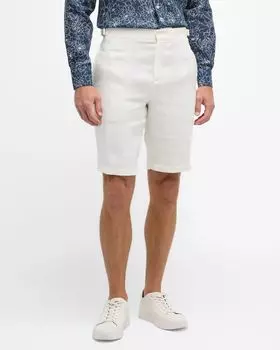 Мужские льняные шорты-бермуды Loro Piana, цвет White