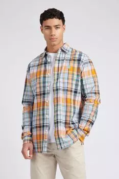 Мужские льняные шорты в клетку U.S. Polo Assn, синий