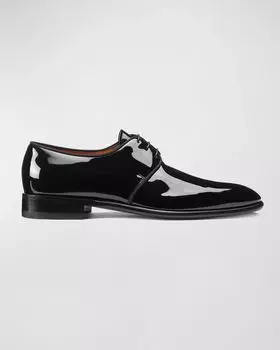 Мужские лакированные туфли дерби Isogram Santoni, цвет Black