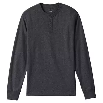 Мужские Lands' End Super-T Henley, цвет Dark Charcoal Heather