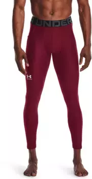 Мужские леггинсы Under Armour HeatGear Armor, цвет Cardinal/White