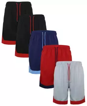 Мужские легкие дышащие шорты с сетчатыми вставками, 5 шт Galaxy By Harvic, мультиколор