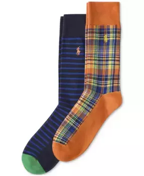 Мужские летние носки в клетку, 2 пары Polo Ralph Lauren, оранжевый