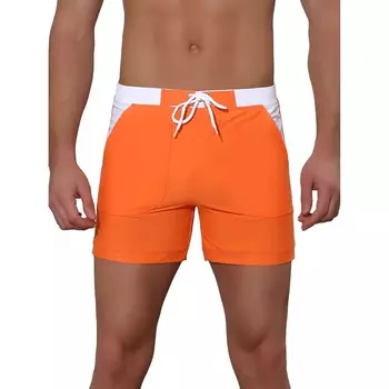 Мужские летние пляжные шорты контрастного цвета с завязками на талии Lars Amadeus, оранжевый
