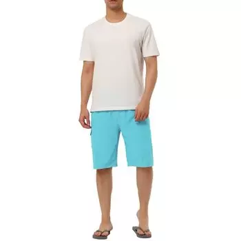 Мужские летние повседневные однотонные шорты с эластичной резинкой на талии и пляжной доской Lars Amadeus