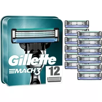 Мужские лезвия для бритвы Gillette Mach3 с прецизионным триммером, 12 сменных лезвий, новинка