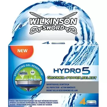 Мужские лезвия для бритвы Hydro 5 Groomer и Power Select — набор из 4 шт., Wilkinson Sword