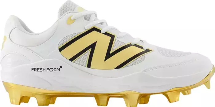 Мужские литые бейсбольные бутсы New Balance Fresh Foam X 3000 V7, белый/золотой