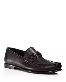 Мужские лоферы Crown Moc Toe – стандартный размер Ferragamo, цвет Black