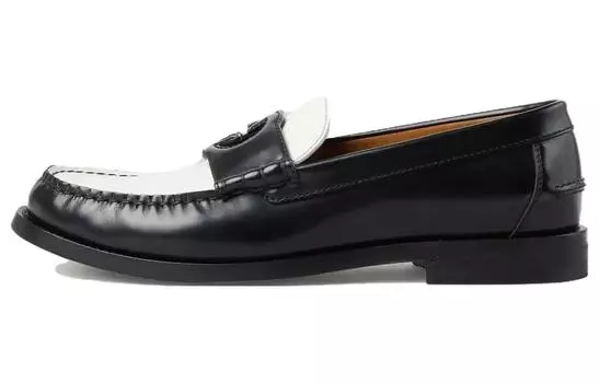 Лоферы Gucci мужские, черный / белый