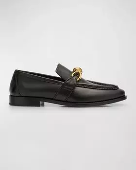 Мужские лоферы из кожи Напа с металлизированным узлом Astere Bottega Veneta, цвет Black
