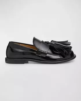 Мужские лоферы из матовой кожи с кисточками и макси-кисточками JW Anderson, цвет Black