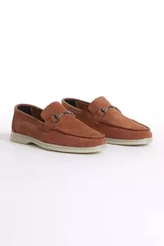 Мужские лоферы из натуральной кожи светло-коричневого цвета с пряжкой спереди TONNY BLACK, коричневый