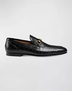 Мужские лоферы Jordaan с крокодиловой отделкой Gucci