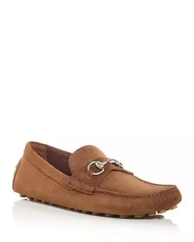 Мужские лоферы с открытым носком Gucci, цвет Brown