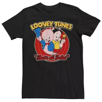 Мужские Looney Tunes Pig Folk Вот и все, ребята! Футболка для пары Licensed Character