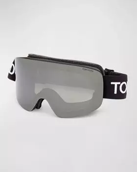 Мужские лыжные очки из ацетата Shield TOM FORD, цвет Matte Black Photochromic Bronze