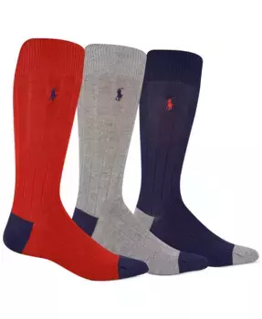 Мужские махровые носки для костюма Soft Touch Rib, 3 пары Polo Ralph Lauren, красный