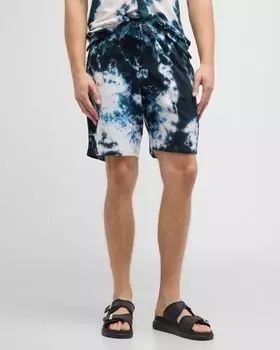Мужские махровые шорты-бермуды Ocean Tie Dye Vilebrequin, цвет Emeraude