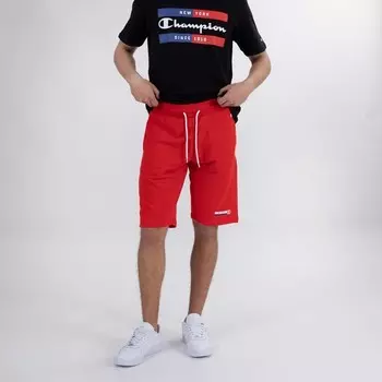Мужские махровые шорты с рисунком Champion, красный