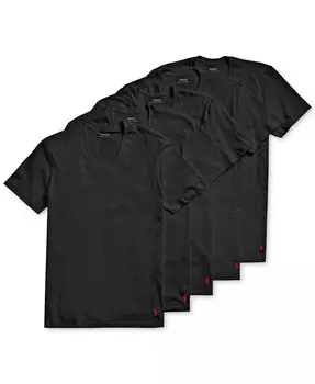 Мужские майки классического кроя с v-образным вырезом, 5 шт Polo Ralph Lauren, черный