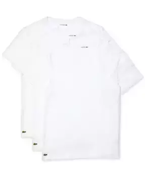 Мужские майки с V-образным вырезом, 3 штуки, классический крой Lacoste, белый