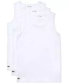 Мужские майки узкого кроя, 3 шт Lacoste, белый